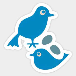 BLUE BIRD TOGETHERNESS With Eggs - UnBlink Studio by Jackie Tahara Sticker